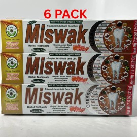 salamnutrition MISWAK Toothpaste 6 Pack 5 in 1 Essential 100% Fluoride Free & Vegetable Base