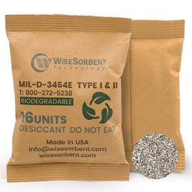 Wisesorb Kraft Clay Desiccants Packs for Safe, 528 Gram 6 Packs Dehumidifier for Gun Safe, Military Grade Moisture Absorbers, Conforms to MIL-D-3464E Type I & II Absorbents