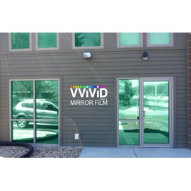 One-Way Green Mirror Finish Vinyl Window Wrap Film Self-Adhesive DIY Small Roll (10ft x 5ft)