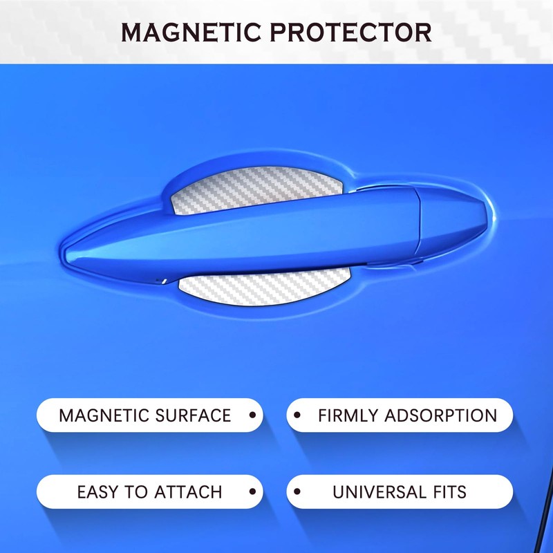 Auprite Magnetic Car Door Handle Cup Protector Guard,4PCS Universal White