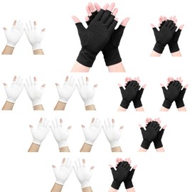 Eczema Gloves, Cotton Gloves for Eczema, Moisturising Gloves Overnight, Moisturising Gloves for Kids, Set of 12 Pairs (6 Black and 6 White), Ideal for Nighttime Hand Care and Spa Therapy