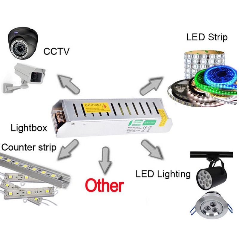 N DC 12V 60W/80W/100W/120W/150W/200W/250W/360W LED Driver Power Supply Transformer for