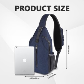 Aucuu Sling Backpack, Chest Bag, Sling Bag, Small, Shoulder Bag, Multipurpose Crossbody Bag, Crossbody Shoulder Bag with Headphone Hole, Shoulder Backpack for Hiking, Travel, Climbing, Men and Women,