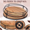Lazy Susan Wooden Turntable, 9 Inch Turntable Organiser Wooden Kitchen