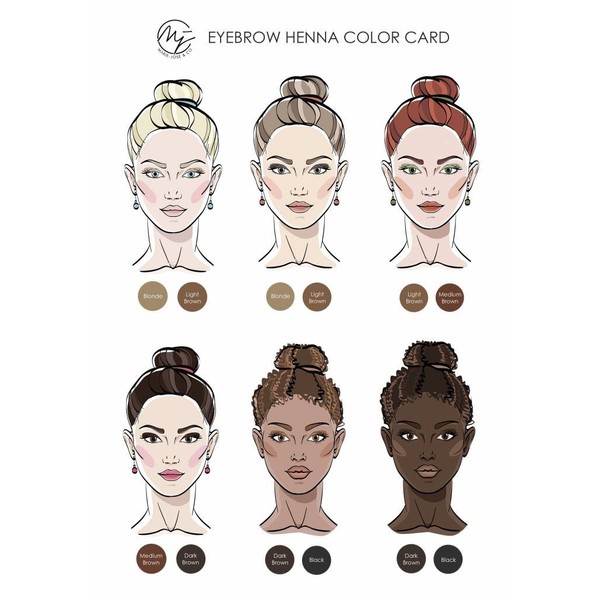 Henna Eyebrow Dye Medium Brown - 50 applications - Organic Henna for Brow Coloring - Professional Henna Brow Tint - 5 sachets (0.18 oz/ 5g)