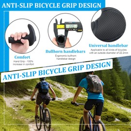 NIXRET Bicycle Grips, Ergonomic Bicycle Handlebars, Non-Slip Handlebar Grips with Two Side Lock, 1 Pair of Bicycle Grips for 22 mm Bicycle, Mountain Bike, Road Bike (Black)