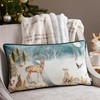 Evans Lichfield Stag Winter Velvet Piped Cushion Cover