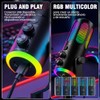 Micrófono PC Condensador USB, Microfono para Gamer, RGB, Reducción ENC
