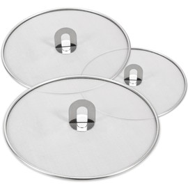 Splatter Screen for Kitchen, Stainless Steel Fine Mesh Splatter Screen for Frying Pan, 13” Grease Splatter Guard with Fold Flat Knob