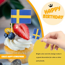 Toddmomy 100Pcs National Flag Pick Mini World Flag Sticks International Flag Toothpicks Cupcake Cocktail Pick Dessert Topper for Home Party Shop