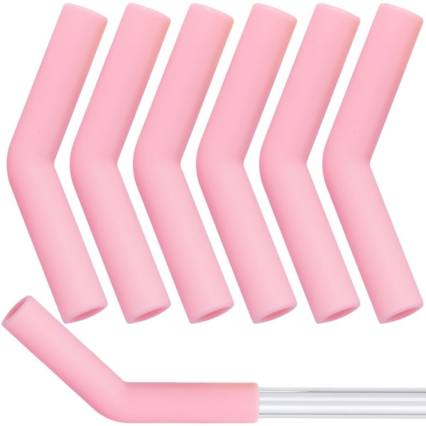 HINZIC 6Pcs Silicone Straw Tips 0.4 inch Wide(10mm Outer Diameter)