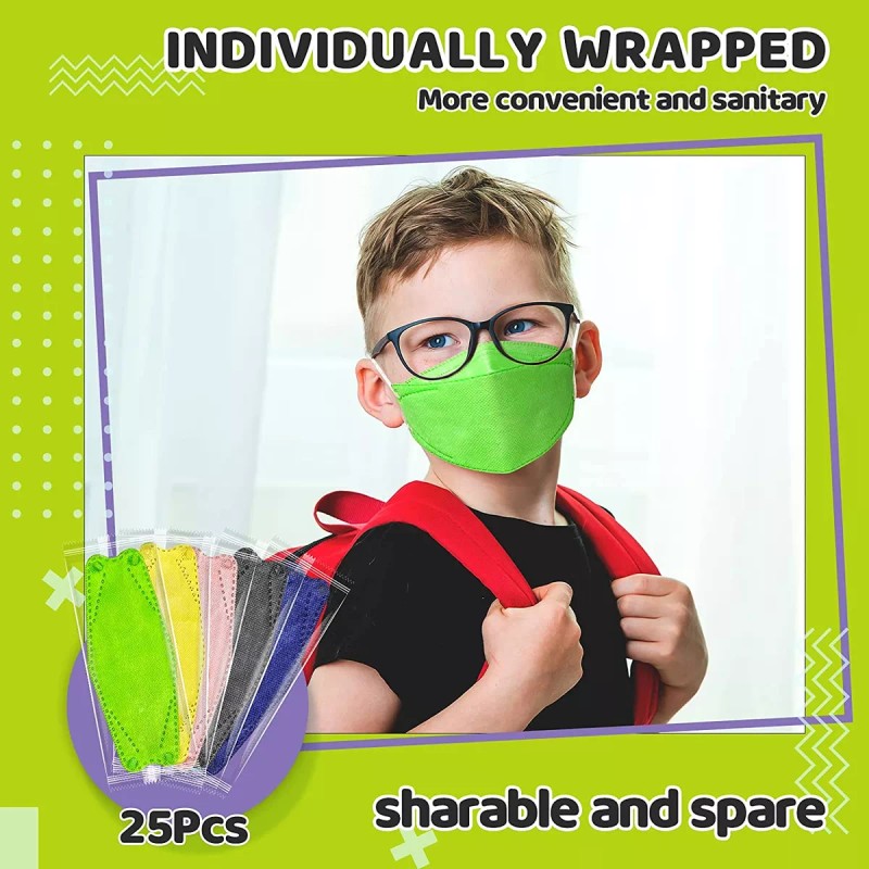 EHH Store Disposable Face Masks For Kids, 4 Layers Individually