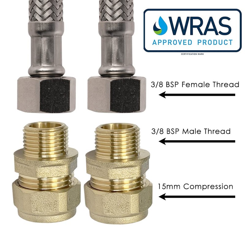 Reeds 15mm Compression by 3/8" BSP Male Iron Thread European