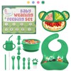 Complete Silicone Baby Led Weaning Supplies Set - Animal-Themed 15-Piece