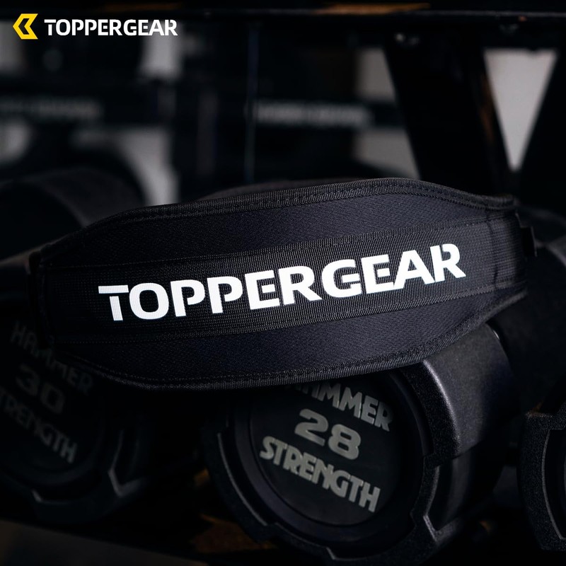 TOPPERGEAR Training Belt, Lifting Belt, Power Belt (M, Black)