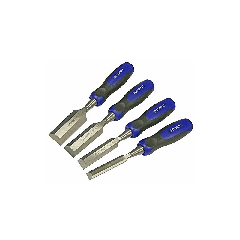Faithfull FAIWCBUTTS4 Short Blade Wood Chisel Set of 4 -