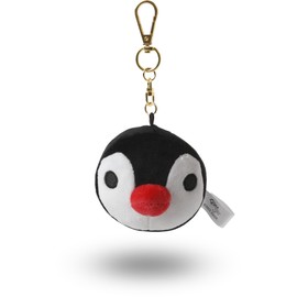 Many a Little Ping Pingu Plush Toy Chewy Face Mascot Key Ring Keychain Ball Chain, multicolor