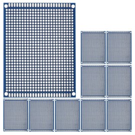 PATIKIL 9 x 7 cm Double Sided PCB Board, 10 Pcs 1.6 mm Thickness Prototype Kit, PCB Circuit Board FR-4 Perfboard for DIY Soldering Electronic Experiments, Blue