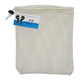 JCS Nylon Mesh Drawstring Bag, Approx. 8inch x 10inch, White
