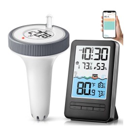 HEYAXA Wireless WiFi Pool Thermometer with 4" Digital LCD Display App Control