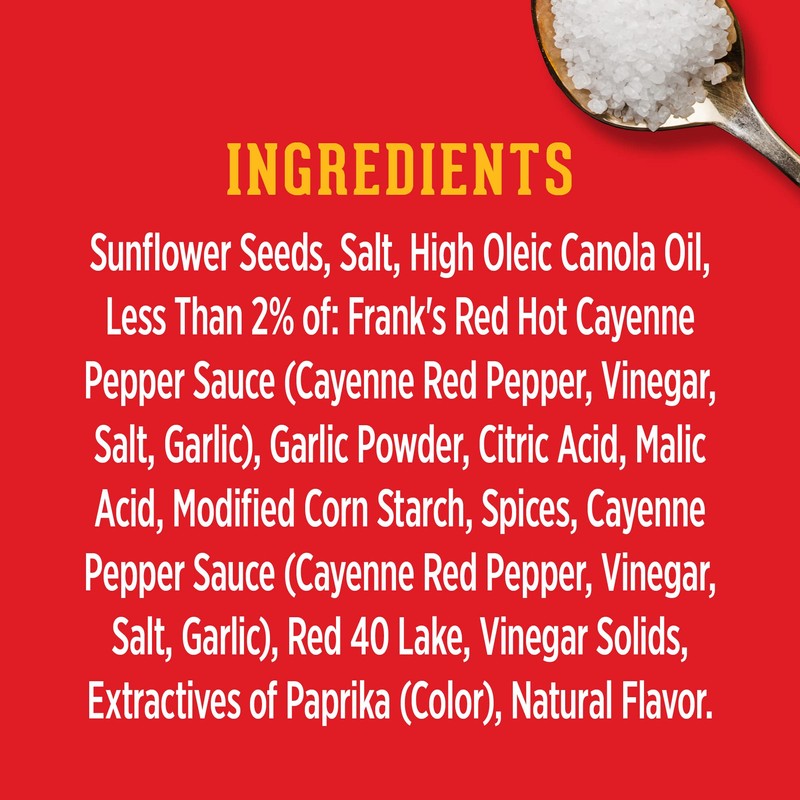 DAVID Frank's RedHot Flavored Salted & Roasted Jumbo Sunflower Seeds,
