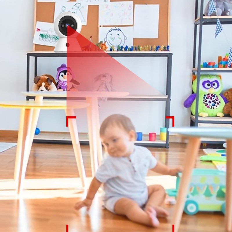 Indoor Security Camera, WiFi Camera with Phone App, 360° Pan