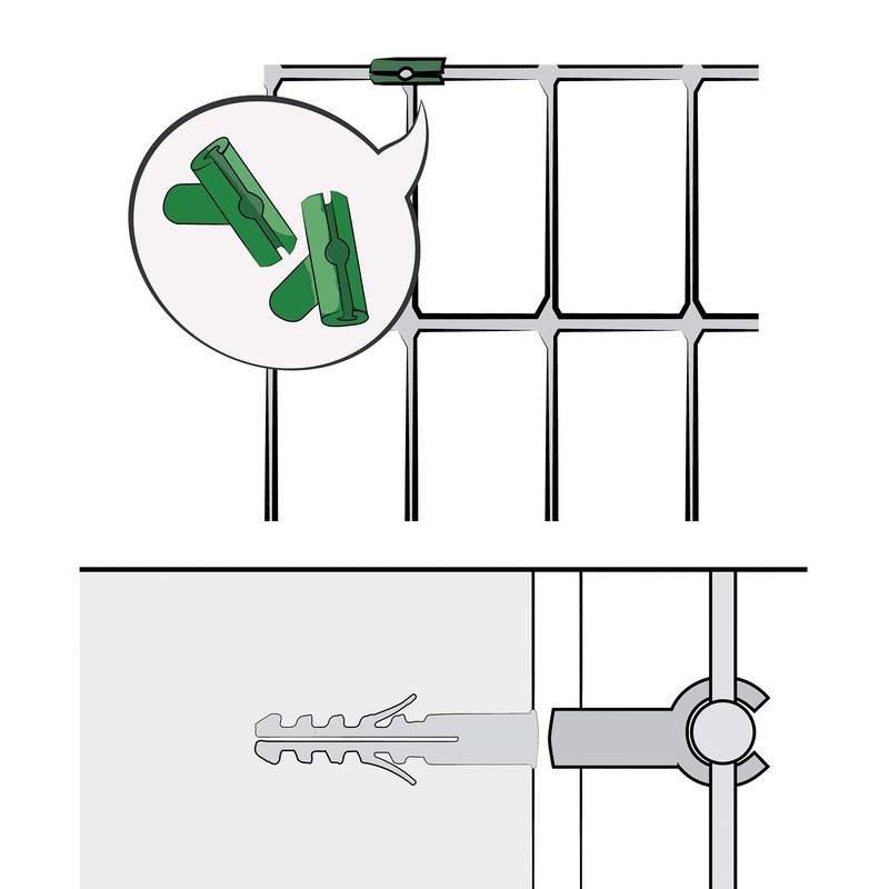 Provence Outillage 06855Attachment for Fence Wall Stickers Green