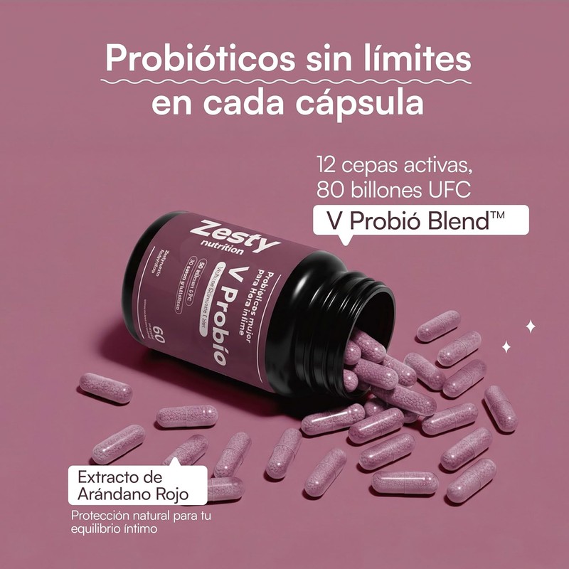 Zesty Nutrition V Probió Ultra Women's Probiotics 80 Billion CFU,