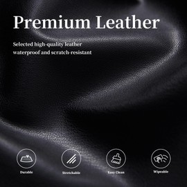 Pu Leather Dining Chair Covers set of 6, Waterproof Kitchen Chair Covers for Protecting Chairs from Stain/Scratch, Soft & Elastic Parsons Chair Slipcover Well-Fitted for Dinning Room(Black, 6Pcs)