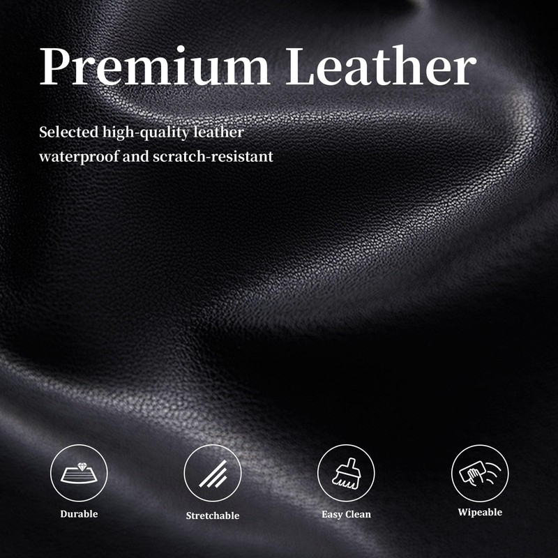 Pu Leather Dining Chair Covers set of 6, Waterproof Kitchen