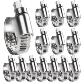SMLCON Heavy Duty Hose Clamp - 14 Pcs,Size#6,1/2 To 3/4 inch Adjustable Worm Gear Drive Hose Clamps Stainless Steel 304 for Fuel Injection Line, Automotive, Radiator, Garden