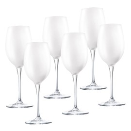 Barski Goblet - White Wine Glass - Crystal Glass - Water Glass - Opal White - Stemmed Glasses - Set of 6 Goblets - 14 oz Made in Europe