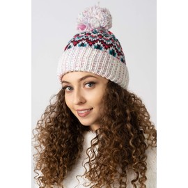 ASVP Shop Corkscrew Cable Knitted Bobble Hat Plain Mens Womens Beanie Warm Winter Pom Wooly Cap (Sherbet)