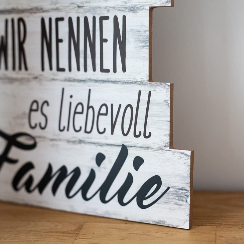 Bada Bing Plank Wall Signs (in German) Family Rules, House