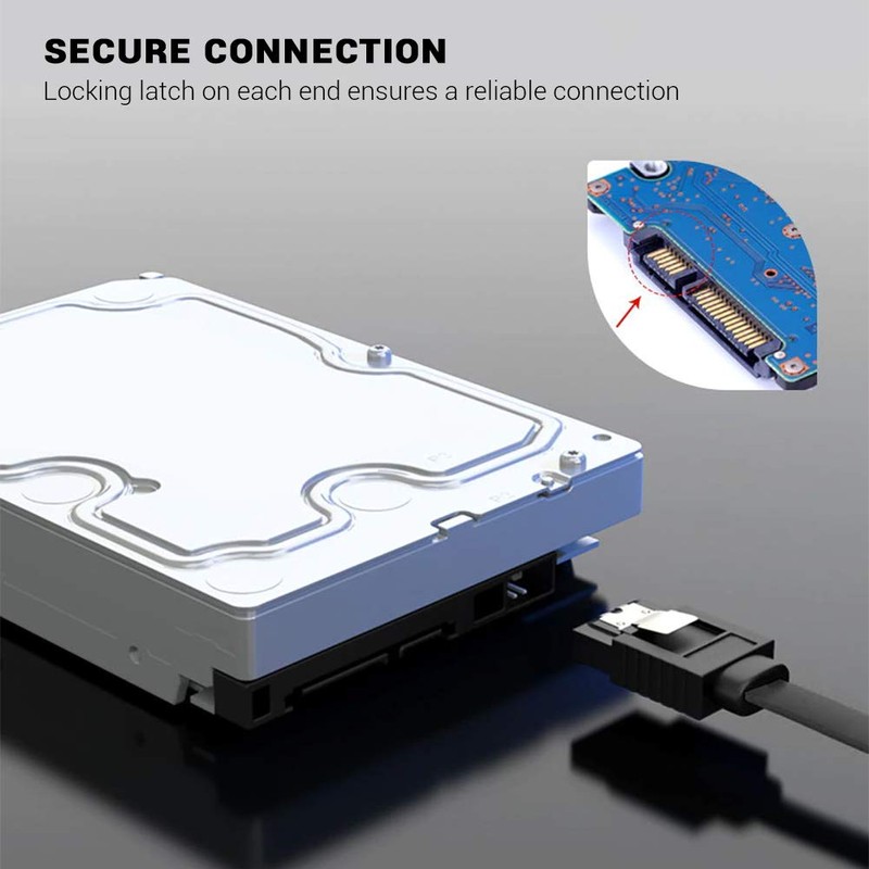 KUYIA SATA Cable 3.35 cm Straight to 90 Degree Right
