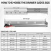 BAIDICE 1 Pair Soft Close Drawer Slides 9 12 15