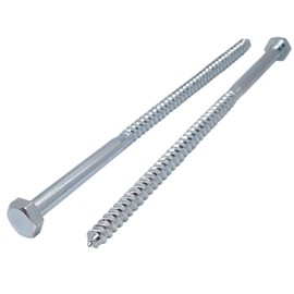 Marcopol (Pack of 2 pcs) DIN 571 Zinc Plated Steel Hexagon Wood Screws M12 x 300 mm, Hex Screw, Lag Bolts, Hex Head, Coach Screws (2, M12 x 300 mm), Silver