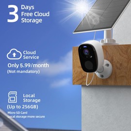 Rraycom 2pc Solar Security Cameras Wireless Outdoor, 2K Battery Powered Security Cameras, WiFi Security Cameras for Home Outside, Color Night Vision, AI Motion Detection, 2-Way Audio, IP65, SD/Cloud