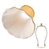 Saangseon Bell Lamp Shade, Scalloped Golden Fabric Lampshade Replacement, Softback,