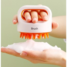 바코젤 헤어 샴푸 브러쉬 두피 마사지, 오렌지, 1개 Bacogel Hair Shampoo Brush Scalp Massager, Orange, 1 Piece