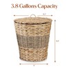 YANGQIHOME Wicker Trash Can with Lid - Water Hyacinth &