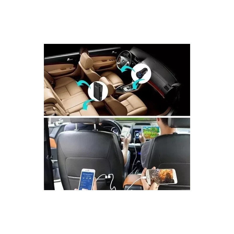 THE9SHOP Combo Cargador Para Auto 3.1a 2+2usb Ampliar Cable V8