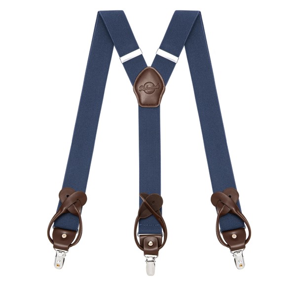 Kohentact Suspenders for Men with Clip & 6 Buttons 1.4in