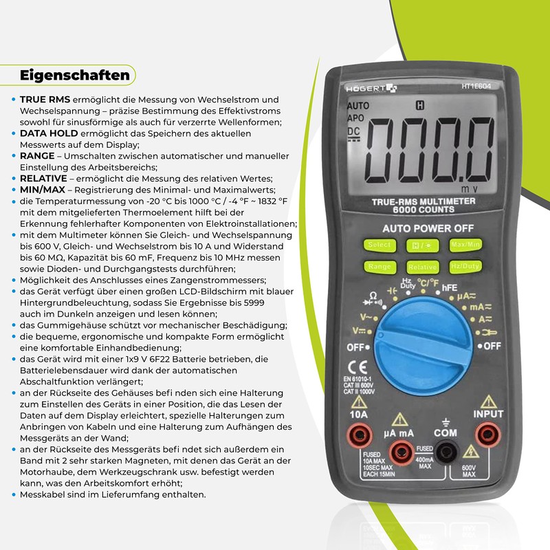 Universell digital Messgerat Högert Technik HT1E604