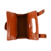 Fashion Men's Portable Cosmetic Pouch Brown PU Leather Shaving Brush