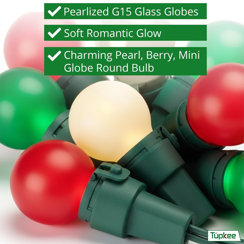 Tupkee Pearlized Glass Mini Globe Lights Set - 70 G15