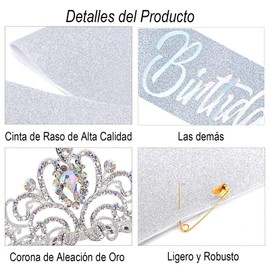 Mama Baby Shower, Bufand Mom para Baby Shower, Kit de Tiara de Cumpleaños con Cinturón, Decoracion Cumpleaños para Baby Shower Niña y Niño, Regalos para Mujer Cumpleaños, Accesorios de Fiesta, Plata