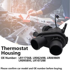 Thermostat Housing with Sensor for Land Rover Discovery 2017-2020 for Land Rover LR4 2015-2016 for Land Rover Range Rover 2015-2019 Replace LR117568 LR062498 LR069809 LR095895 LR107288