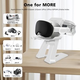 Foursea Universal VR Headset Stand - Compatible with Vision Pro, Quest 2/3, PSVR 2, Pico 3/4, Valve Index - Adjustable, Stable, Grey