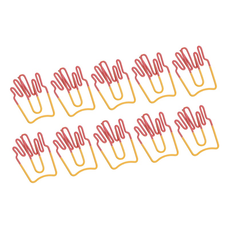 100Pcs Paper Clips Cute French Fries Shape Electroplating Process Lightweight